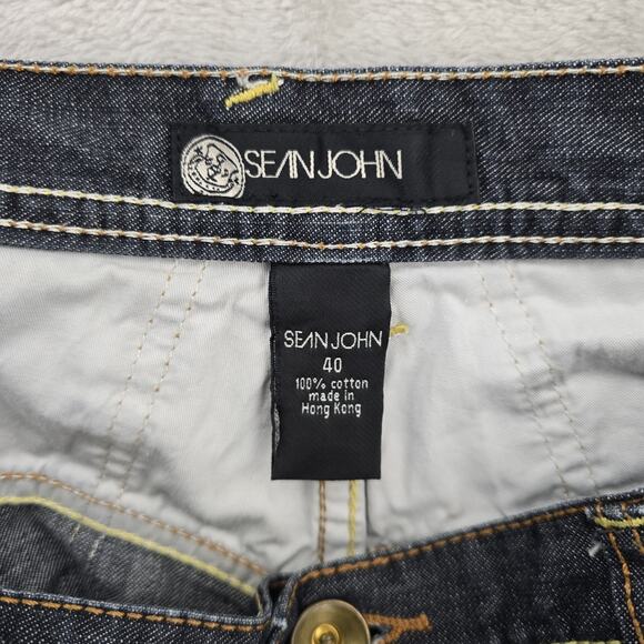 Vtg Sean John Denim Jeans Mens 40 Blue (Fits 42x30) Baggy Wide Skate Skater Y2K - Picture 4 of 12